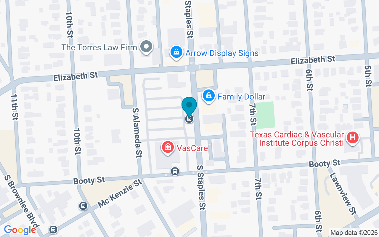 Map showing the location of Staples @ Elizabeth