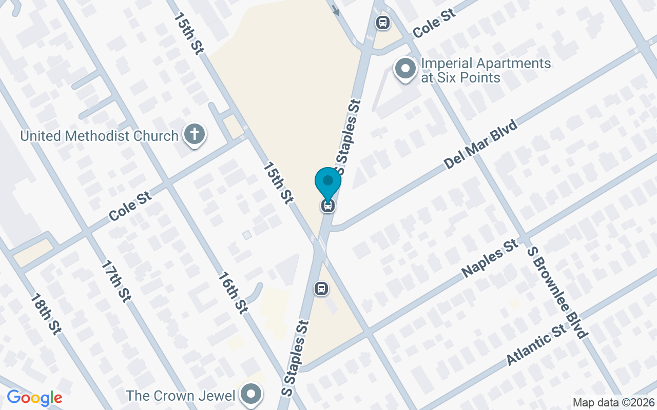 Map showing the location of Staples @ 15th Street