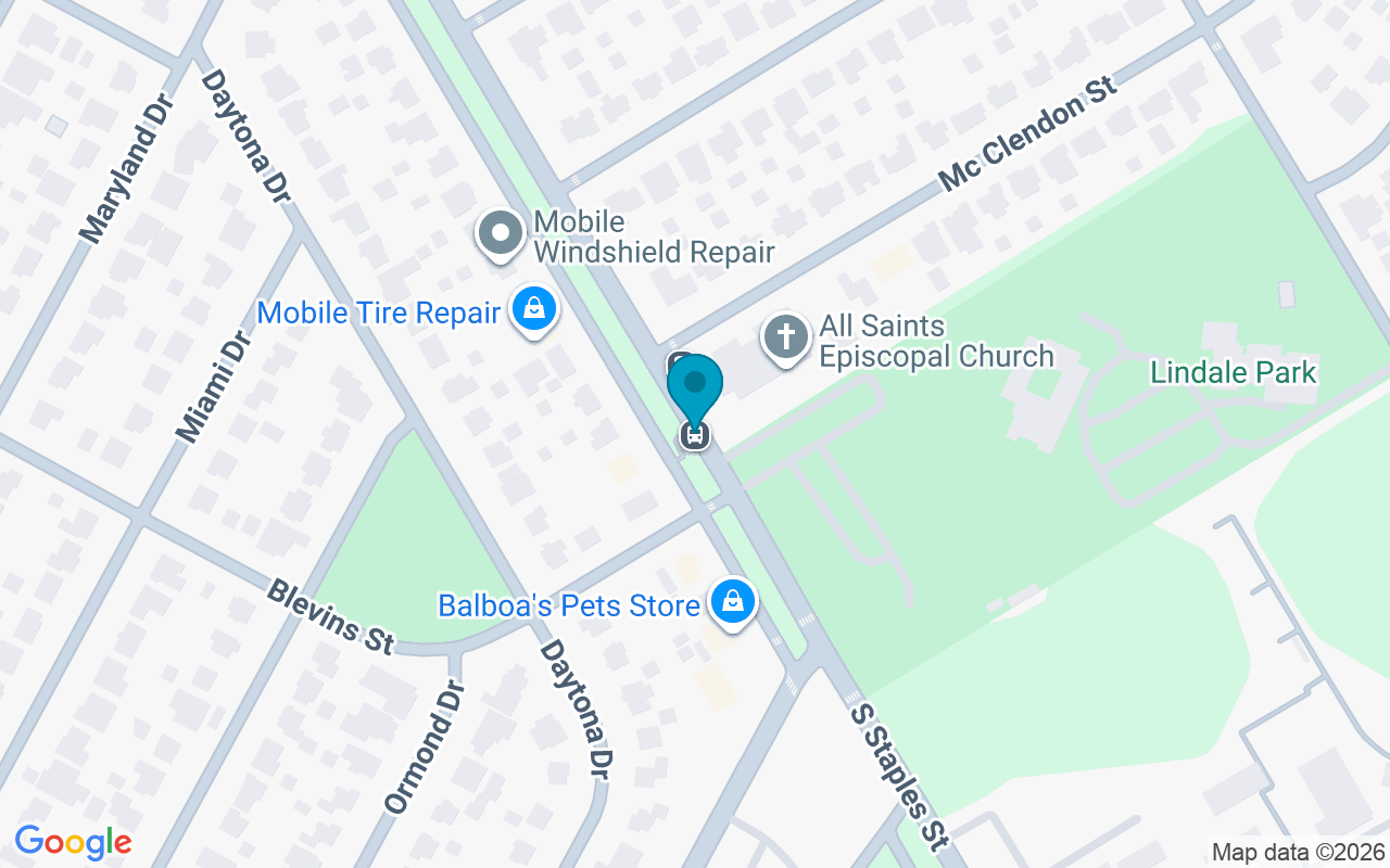 Map showing the location of Staples @ Blevins