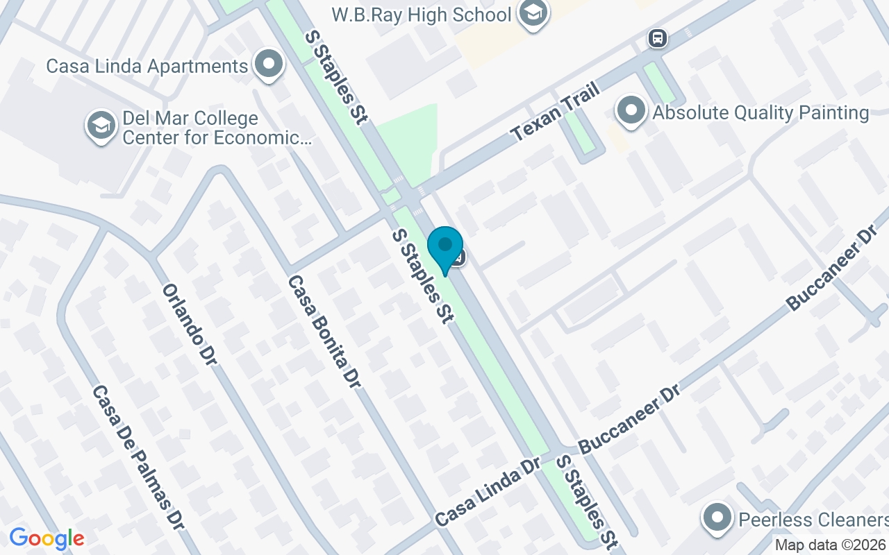 Map showing the location of Staples @ Texantrail