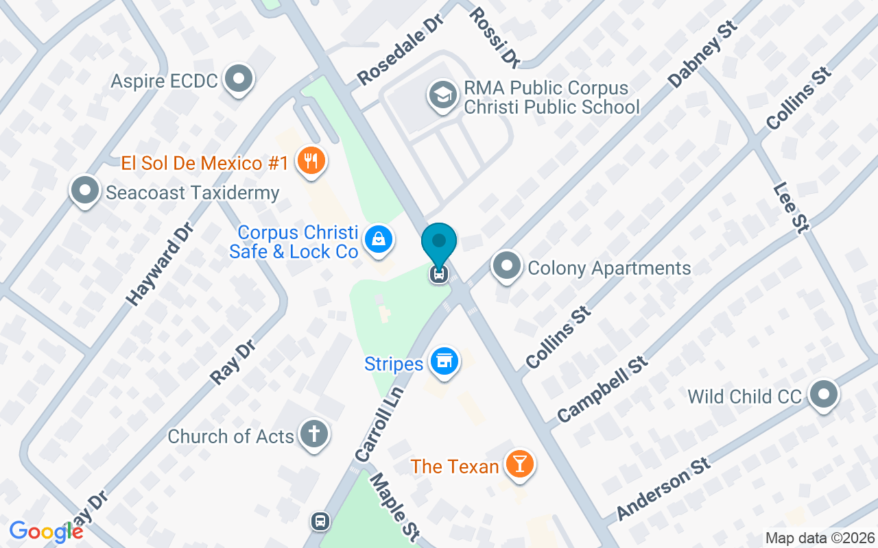 Map showing the location of Staples @ Carroll Ln