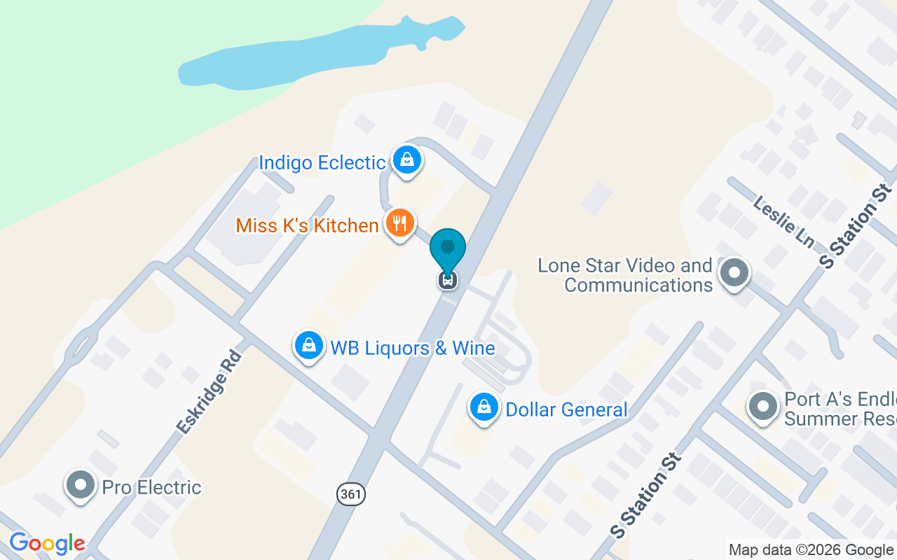 Map showing the location of Hwy 361 @ Crosswalk