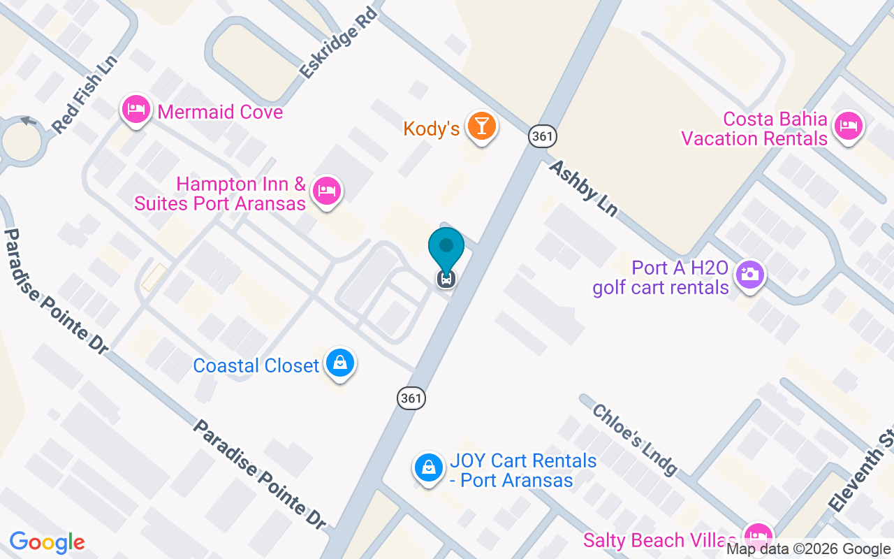 Map showing the location of Hwy 361 @ Snappy's
