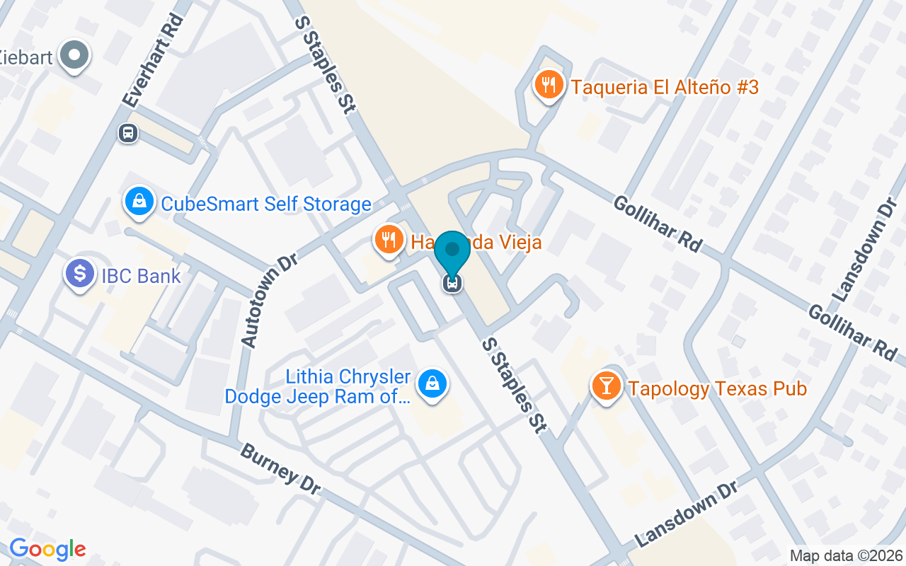 Map showing the location of Staples @ Auto Town