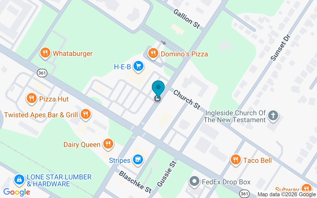 Map showing the location of Ingleside HEB