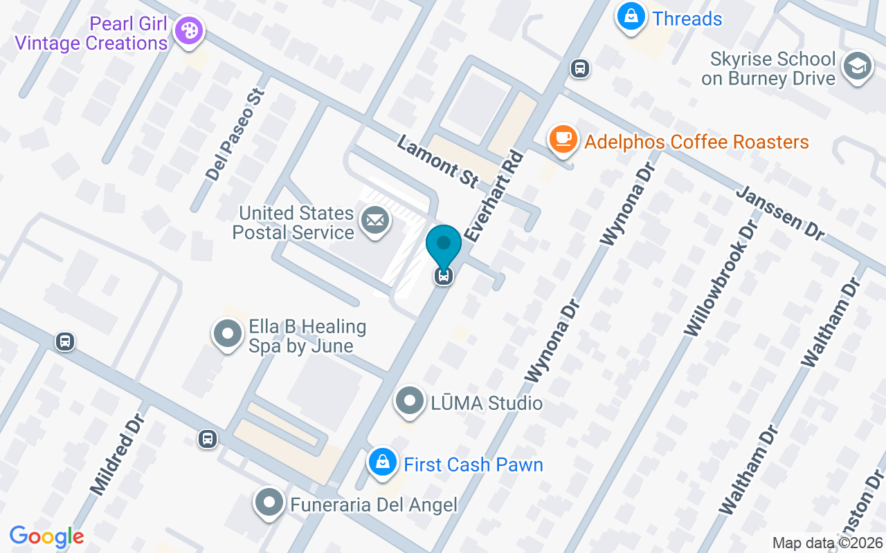 Map showing the location of Everhart @ Lamar