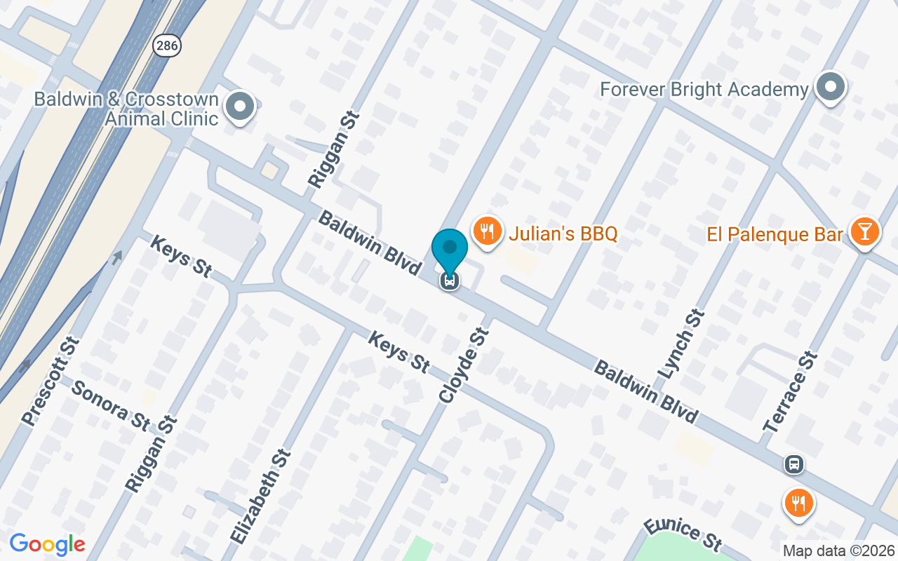 Map showing the location of Baldwin @ Elizabeth