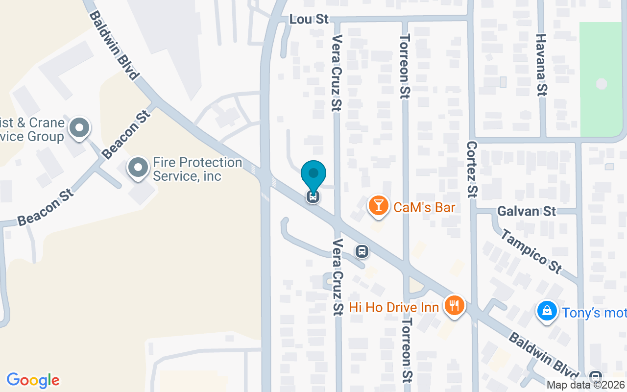 Map showing the location of Baldwin @ Verac