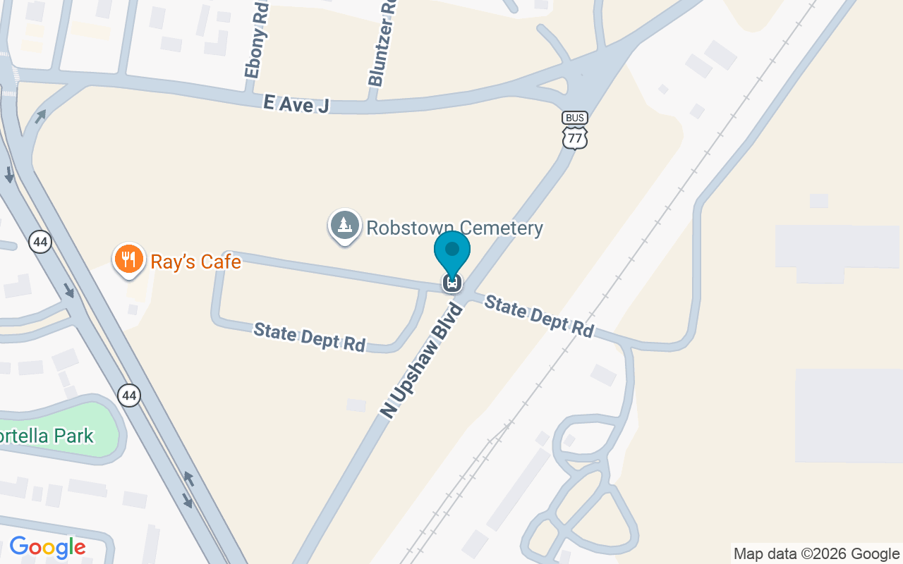 Map showing the location of Upshaw @ Cemetary