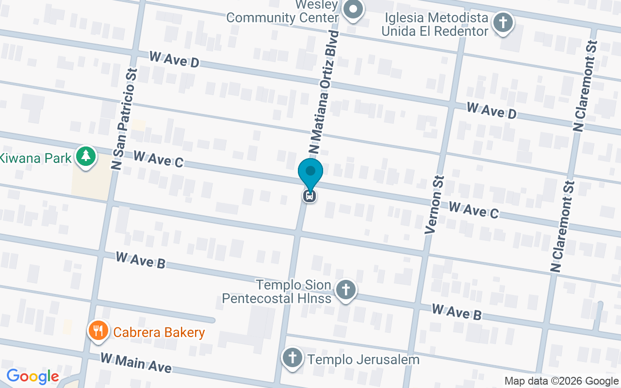 Map showing the location of Matiana Ortiz @ Ave C