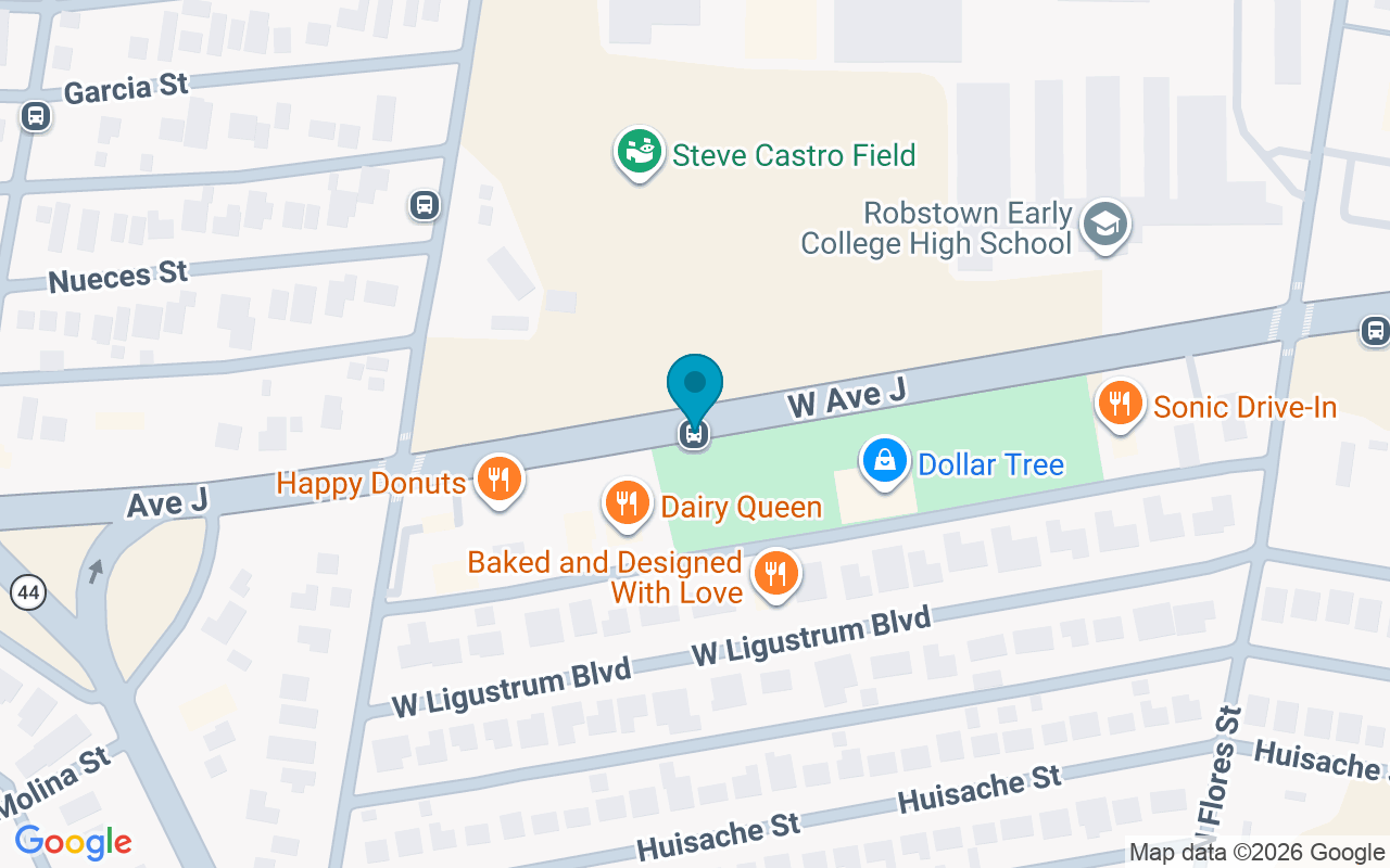 Map showing the location of Ave J @ Dq
