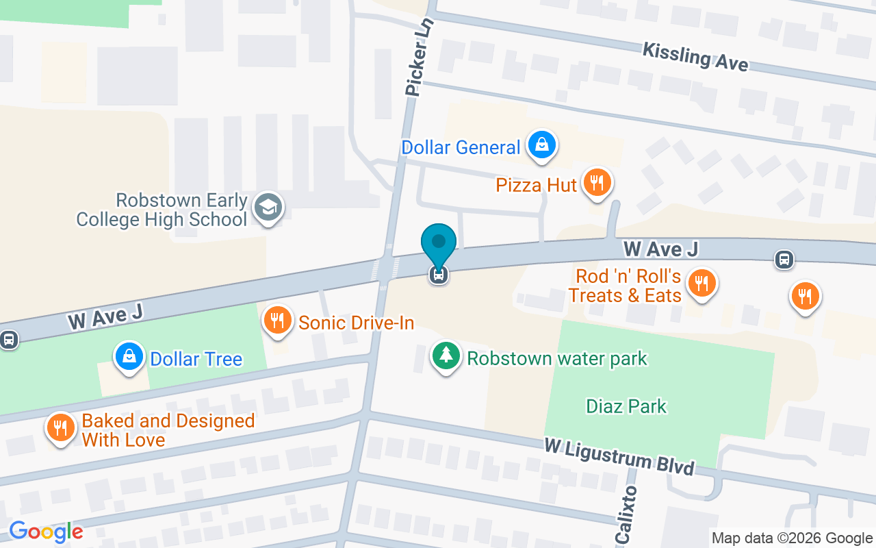 Map showing the location of Ave J @ Flores