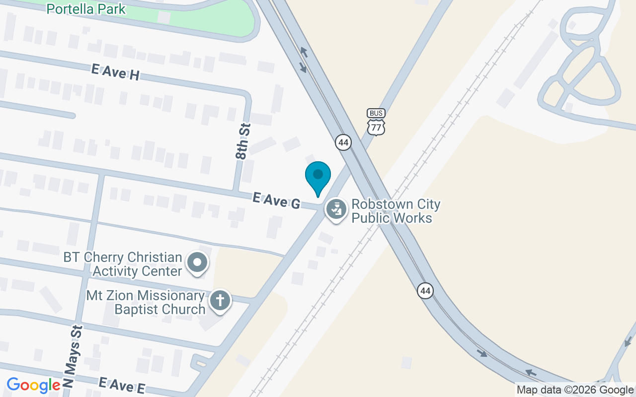 Map showing the location of Upshaw @ Ave G