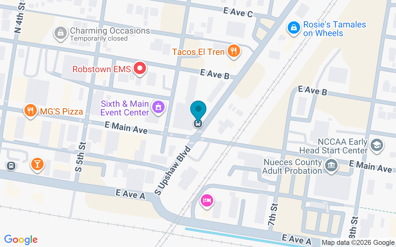 Map showing the location of Upshaw @ Main