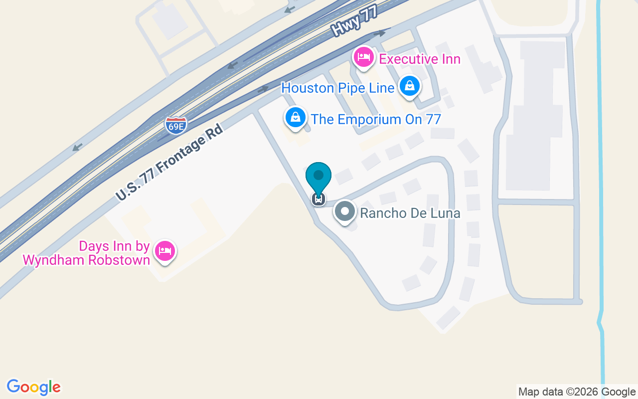 Map showing the location of Us Hwy 77 @ Deluna