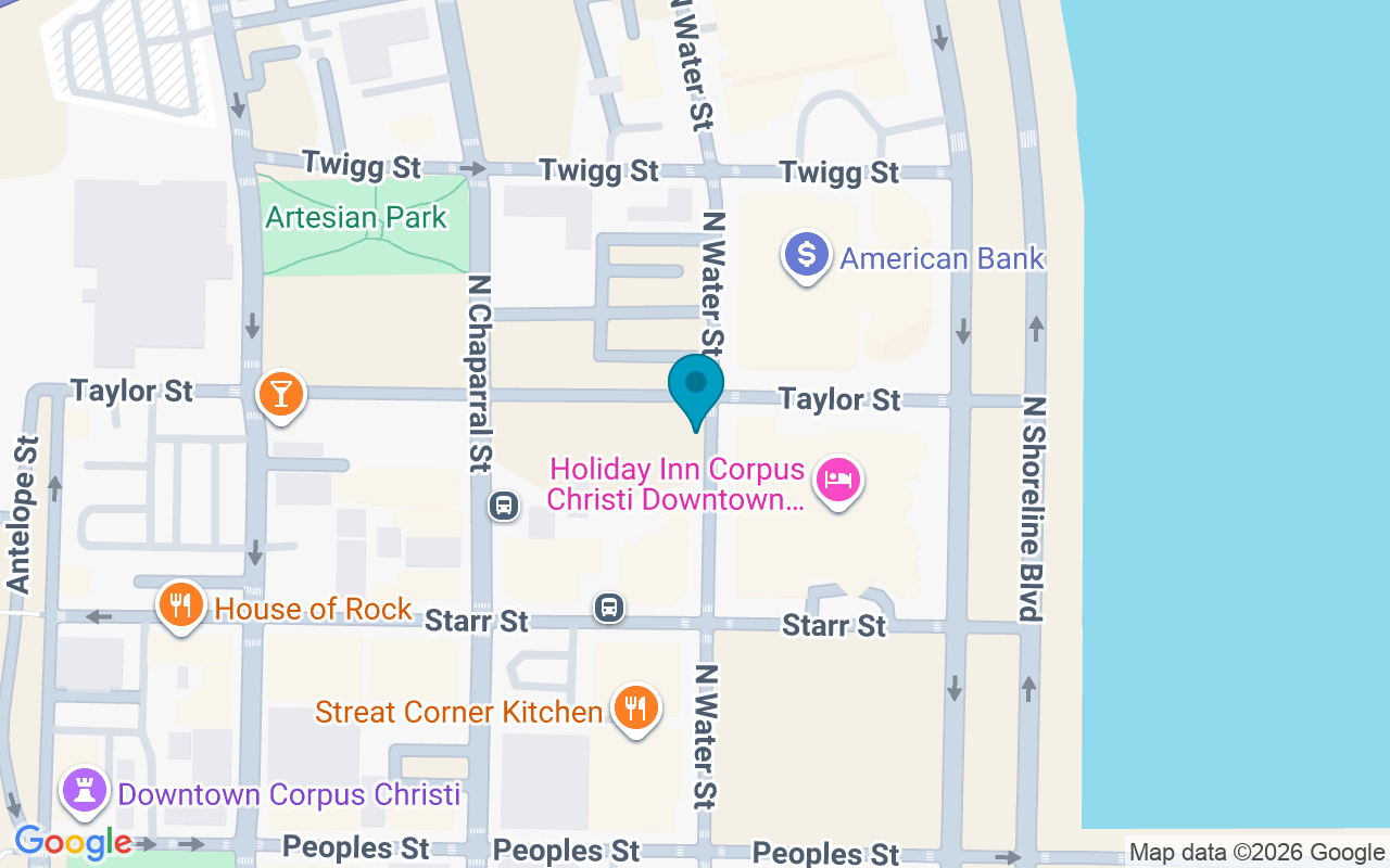 Map showing the location of Water @ Taylor
