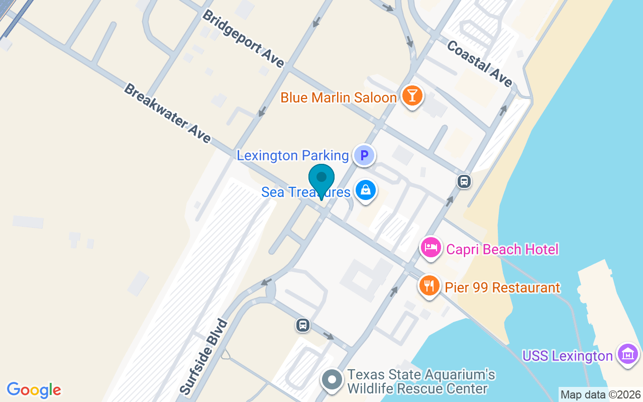 Map showing the location of Surfside @ Breakwater