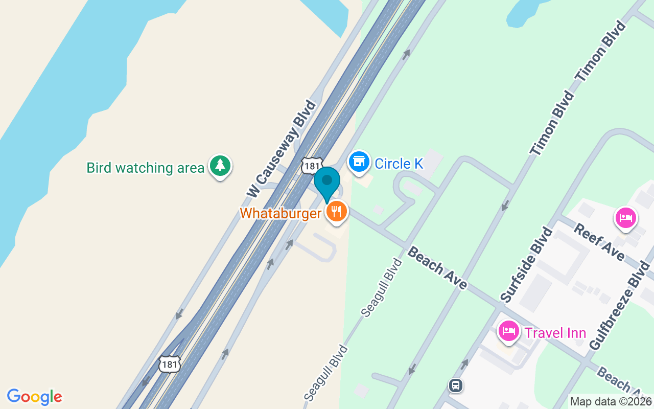 Map showing the location of Beach @ Causeway