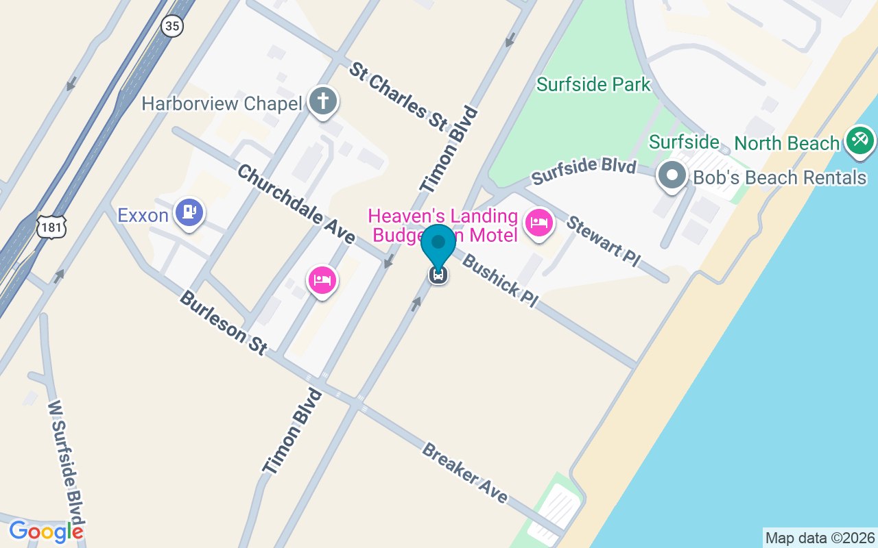 Map showing the location of Surfside @ Bushick