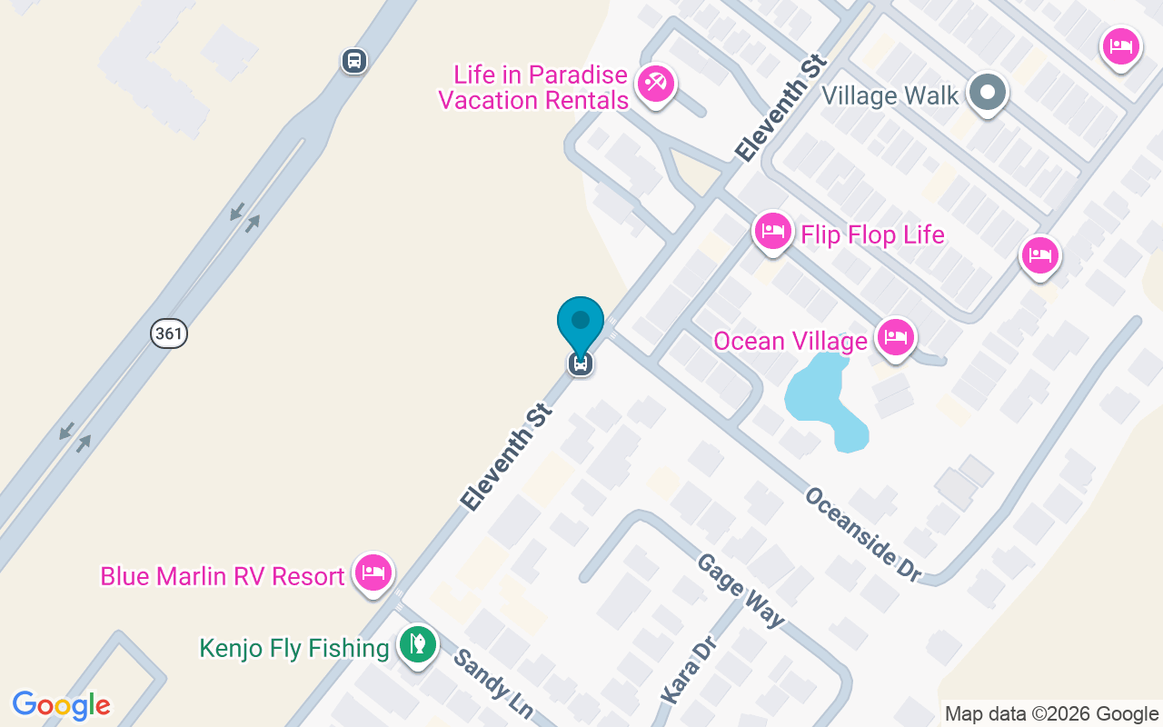 Map showing the location of 11th @ Oceanside Dr
