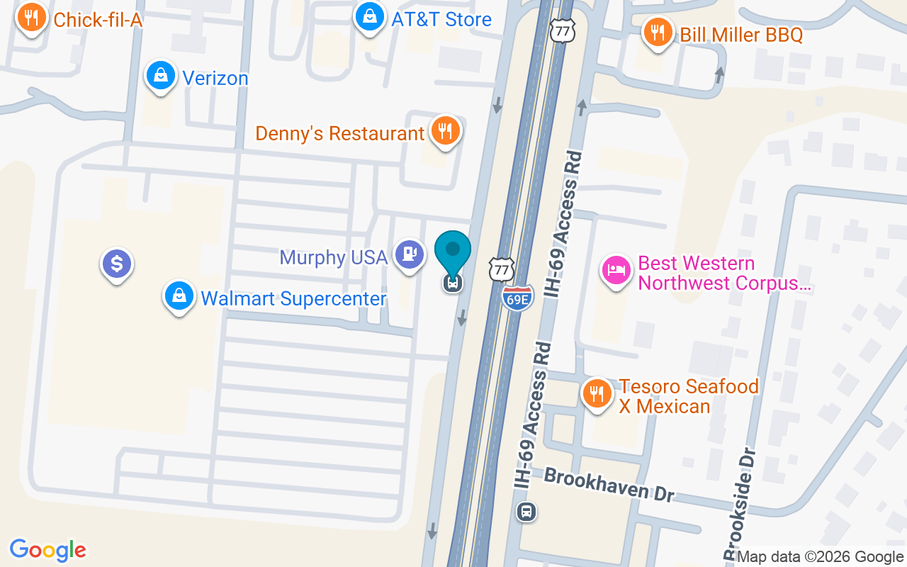 Map showing the location of 77 Access Rd @ Walmart