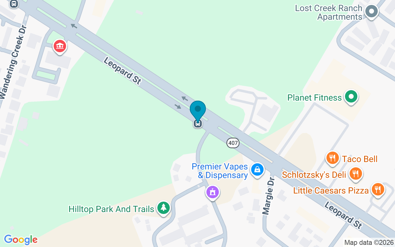 Map showing the location of Leopard @ Crenshaw