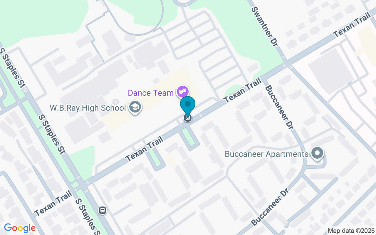 Map showing the location of Texan Trail @ Ray Hs