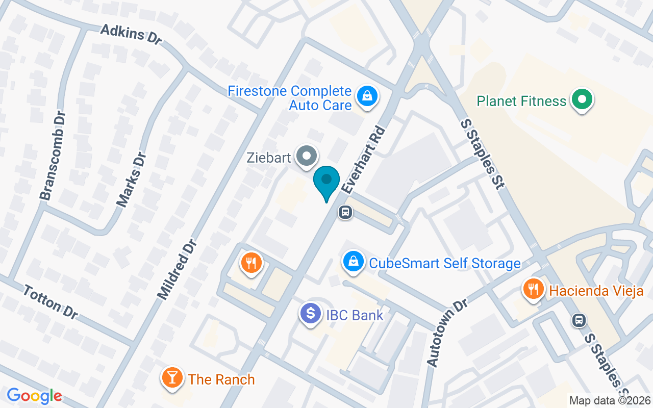 Map showing the location of 4563 Everhart