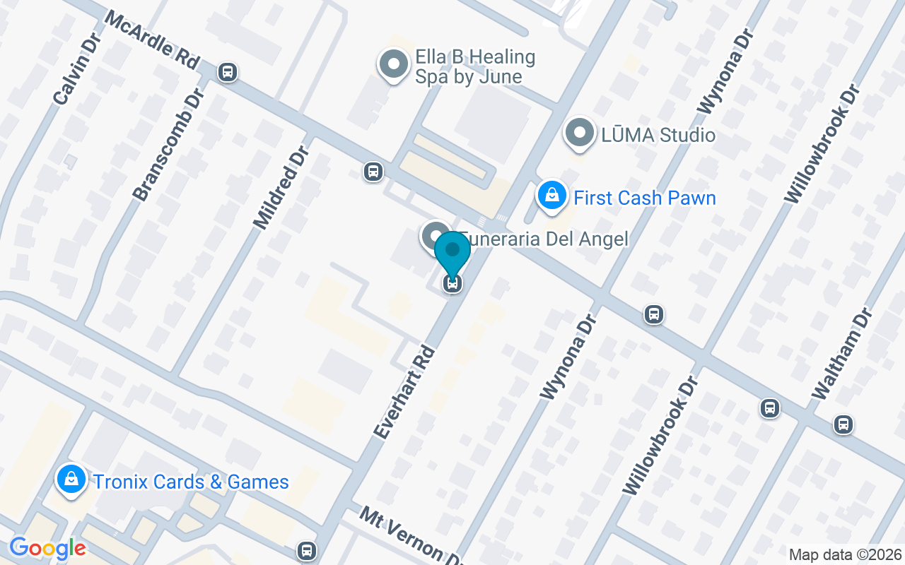 Map showing the location of Everhart @ McArdle