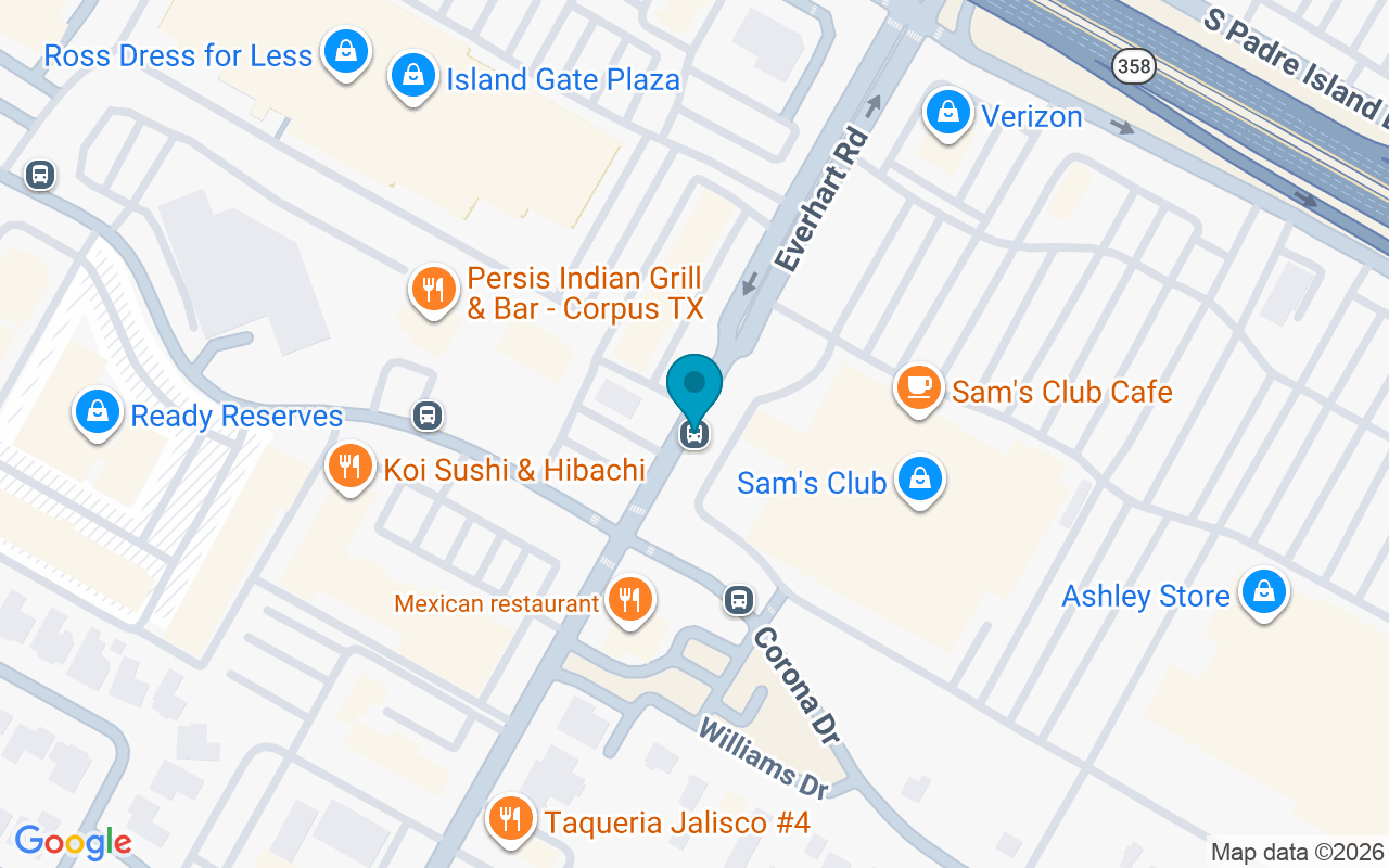 Map showing the location of Williams @ Everhart