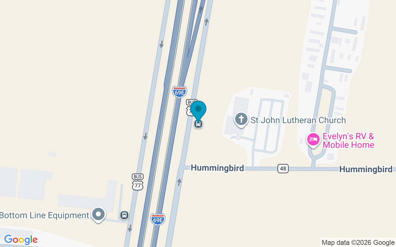 Map showing the location of 77 AC Rd @ Hummingbird