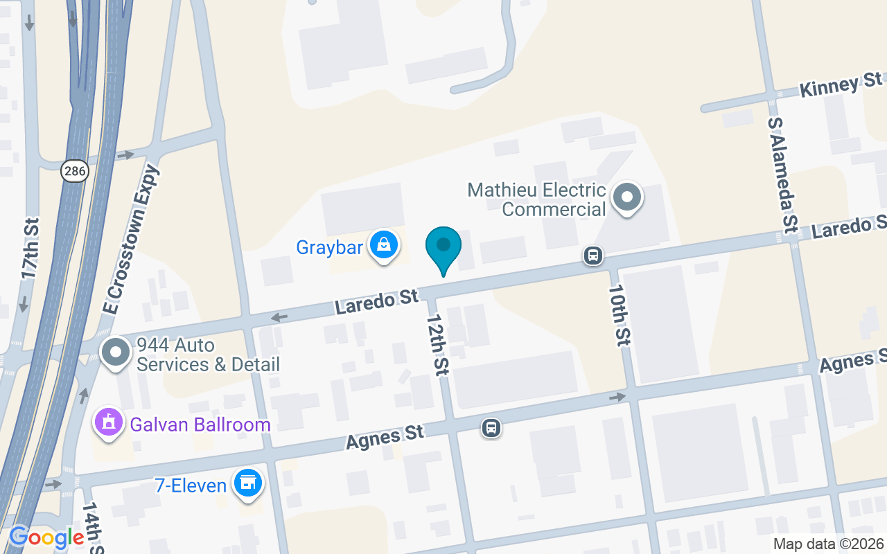 Map showing the location of Laredo @ 12th