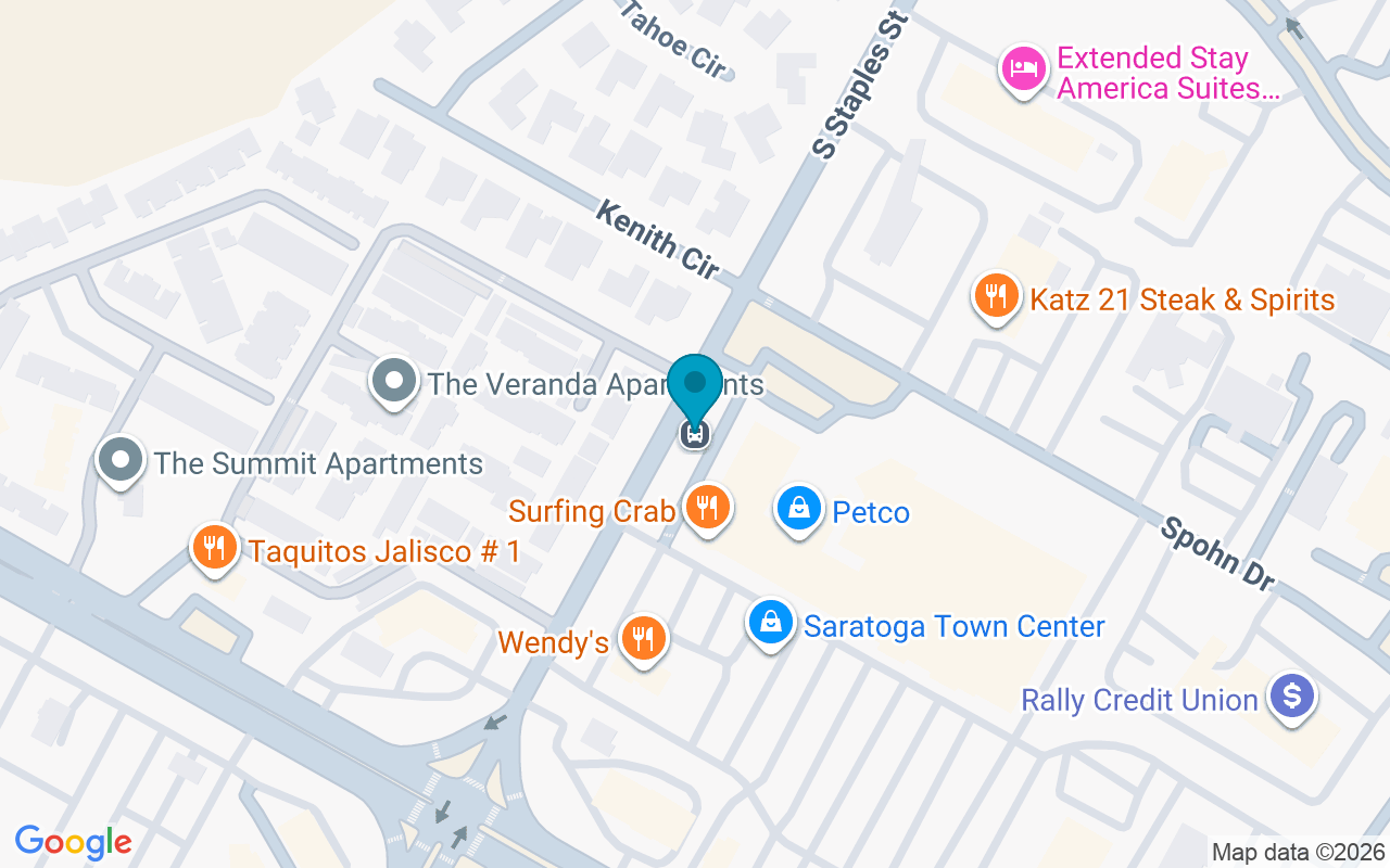 Map showing the location of Staples @ Spohn