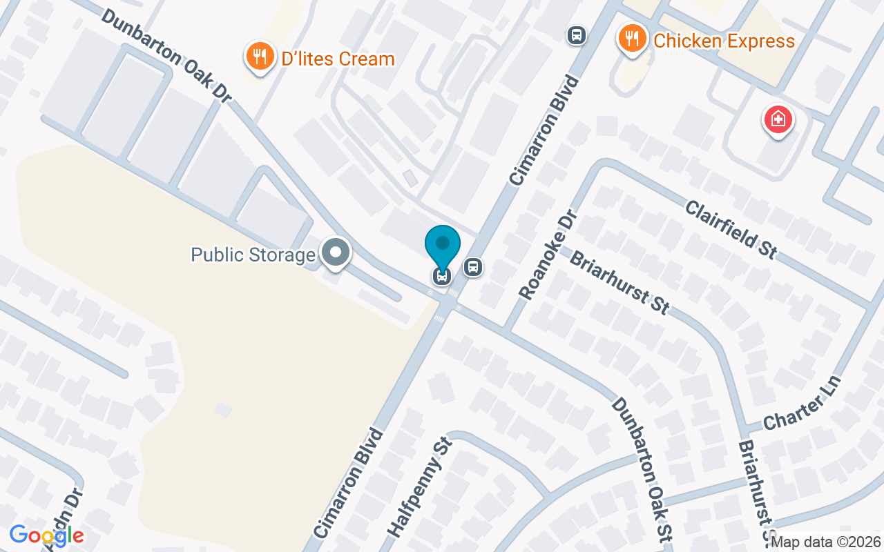 Map showing the location of Cimarron @ Dunbarton