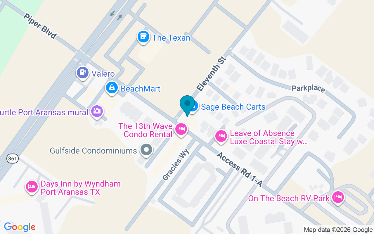 Map showing the location of 11th St. @ Acc Rd