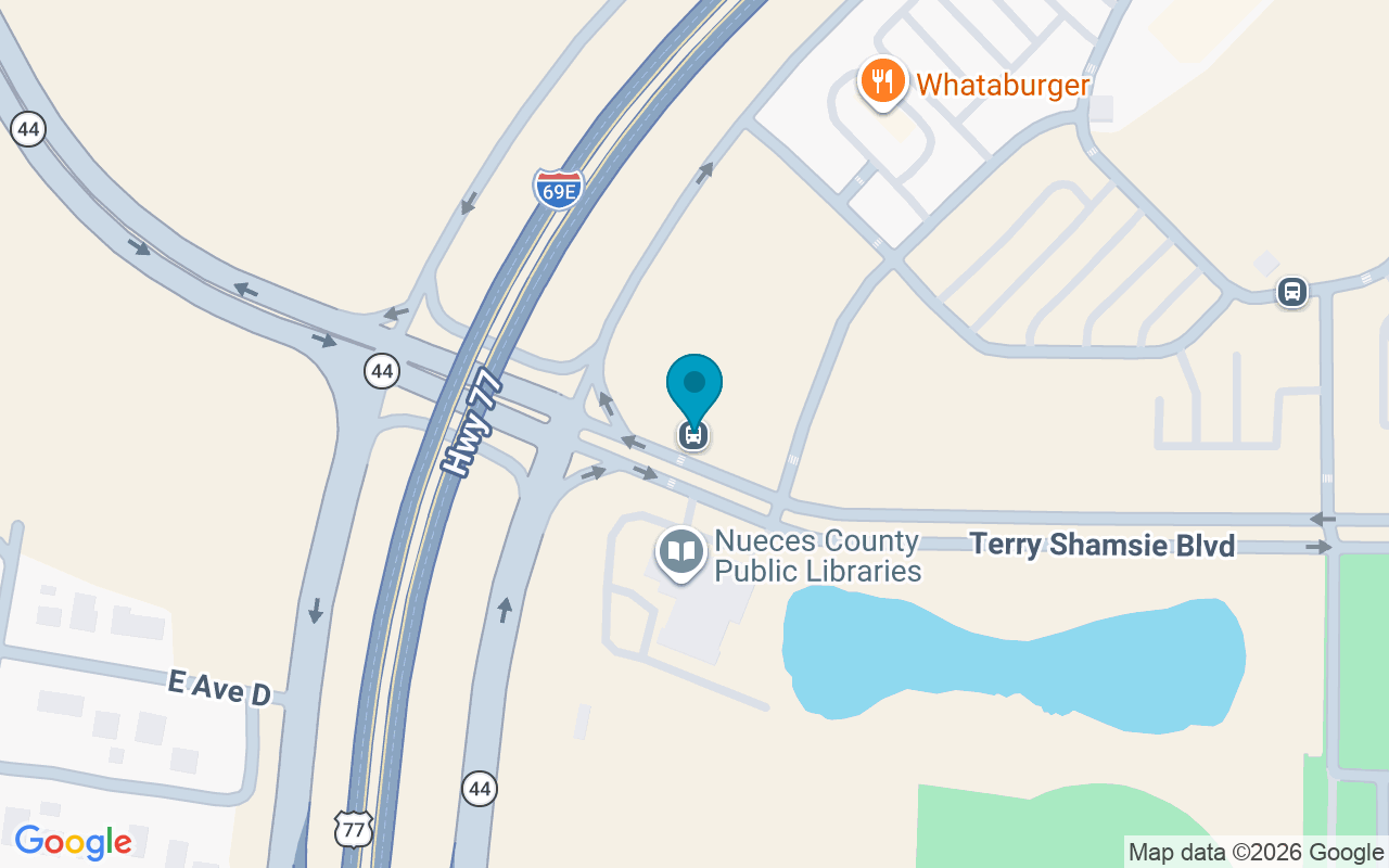Map showing the location of Robstown Keach Lib