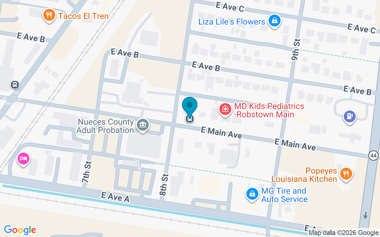 Map showing the location of 801 Main @ 8th St.