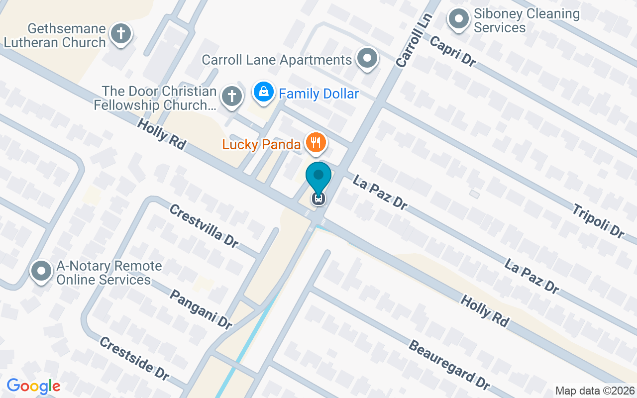 Map showing the location of Carroll Lane @ Holly
