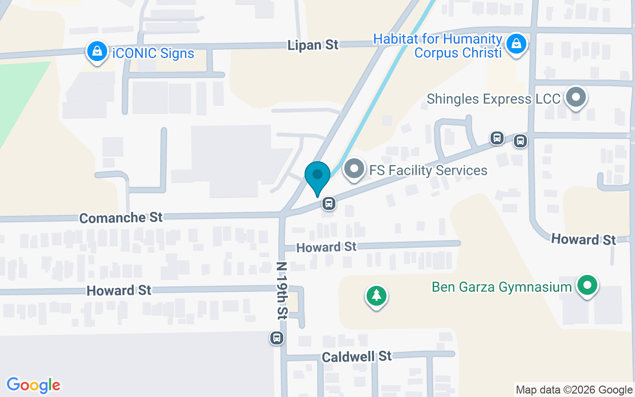 Map showing the location of Comanche @ 19th Street