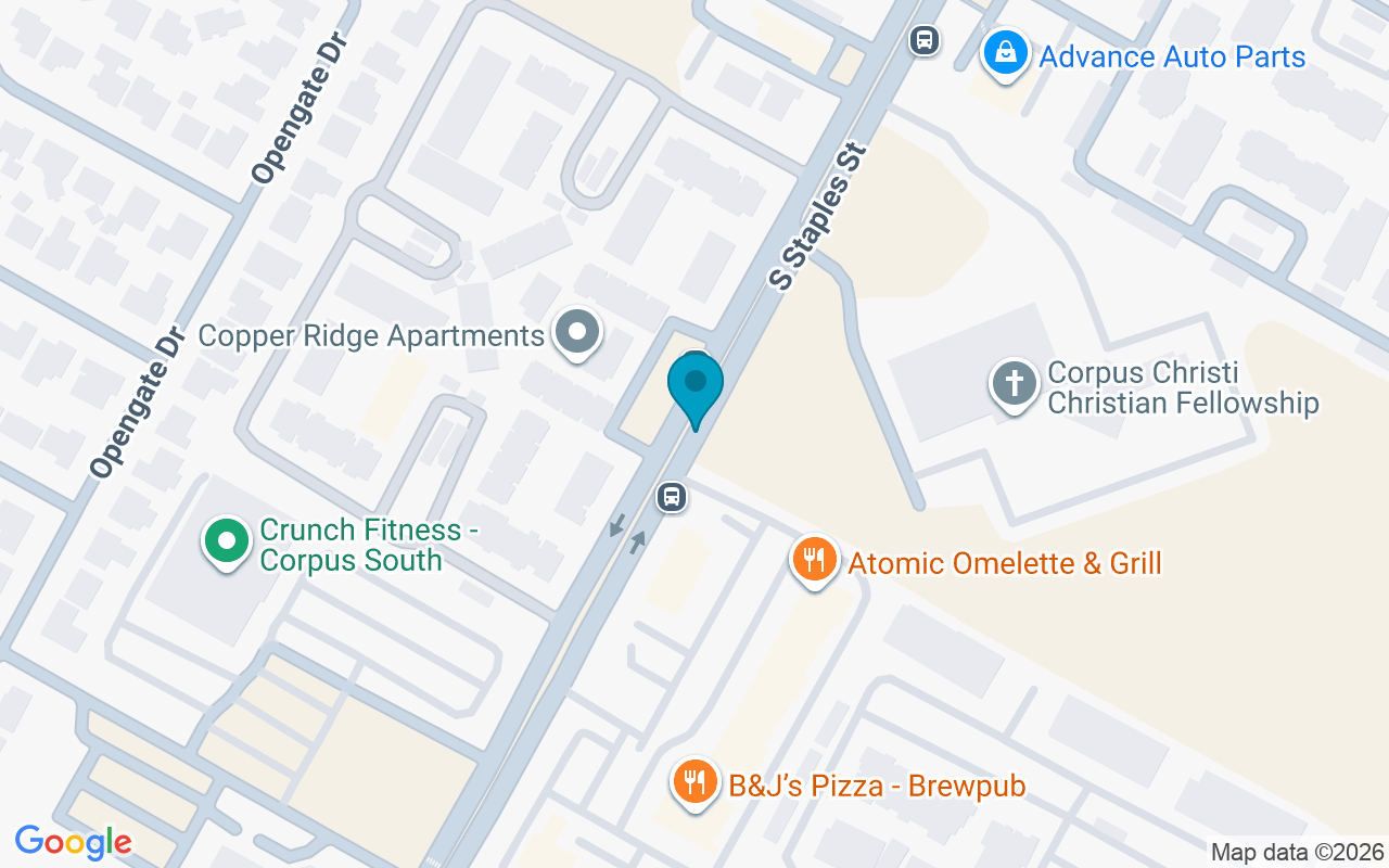 Map showing the location of 6646 Staples