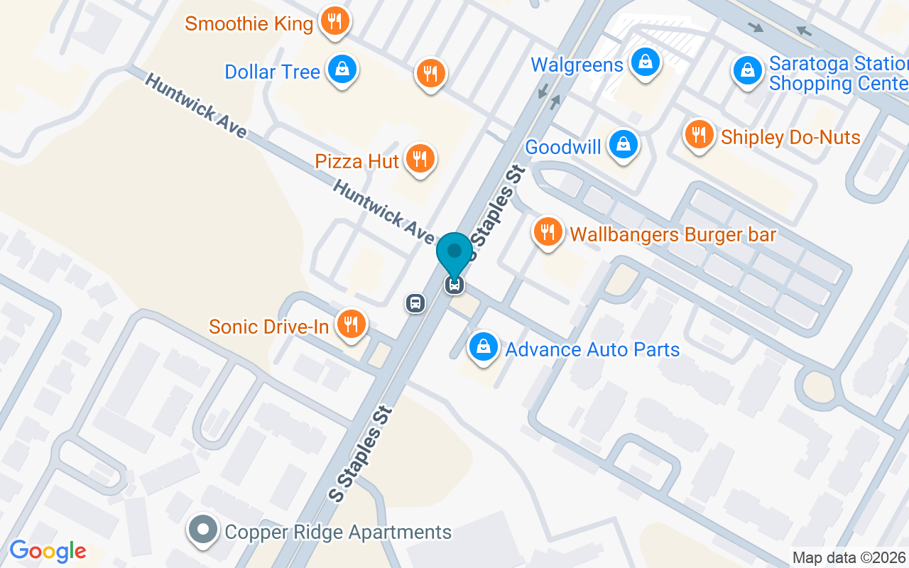 Map showing the location of Staples @ Auto Parts