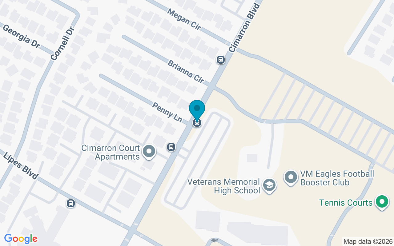 Map showing the location of Cimarron @ Veterans Hs