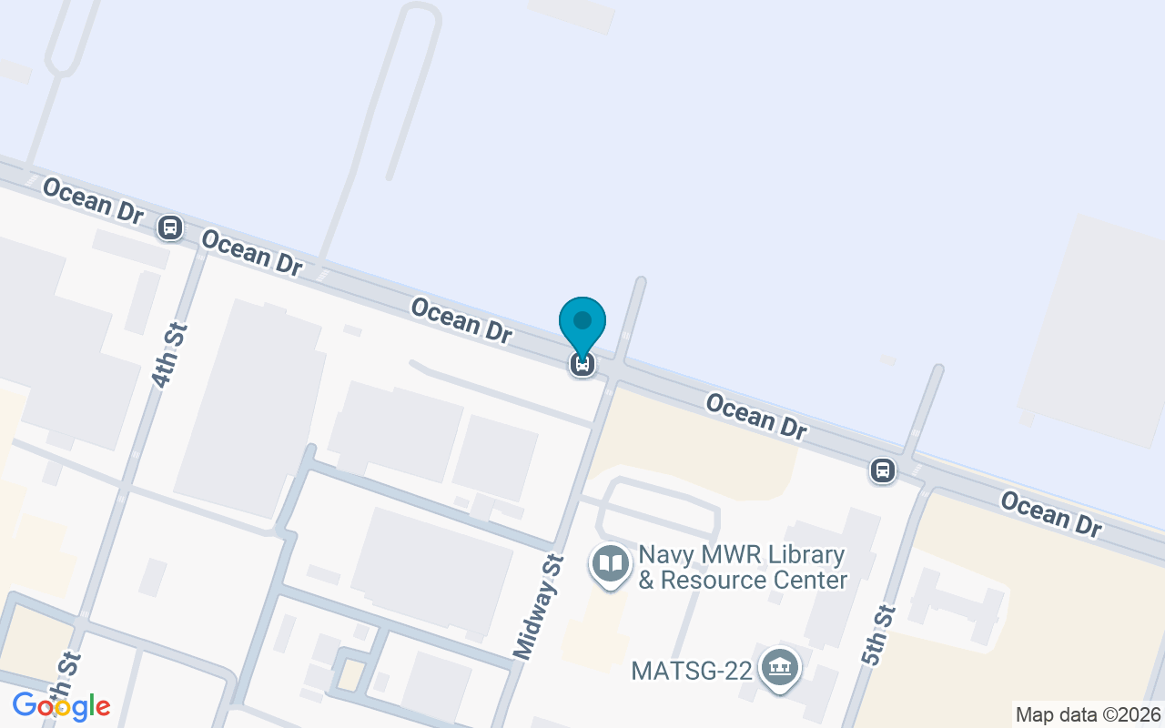 Map showing the location of Ocean @ Midway
