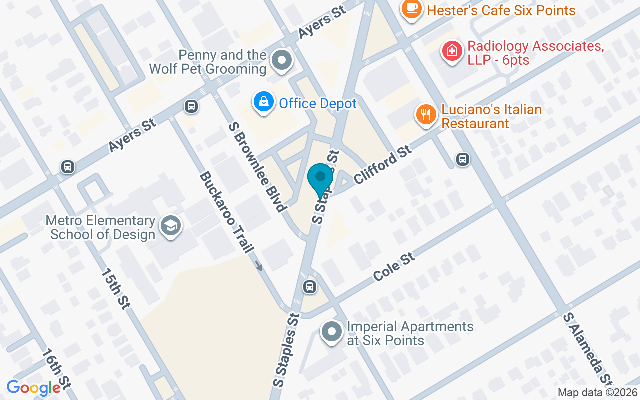Map showing the location of Staples @ Brownlee